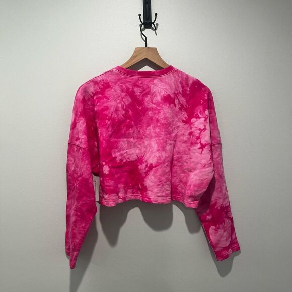 BP Tie Dye Pink Cropped Long Sleeve Light Sweatshirt S NWT - Picture 7 of 7